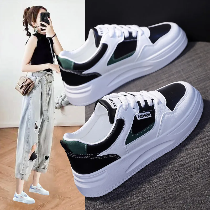 

Women Vulcanized Shoes Fashionable New Style Comfortable and Versatile Casual Thick Soled Sports Board Shoes