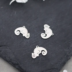 3pcs Lizard Animal Charms for Jewelry Making Accessories Chameleon Reptile Stainless Steel Pendant Fit Earrings Bracelets Craft