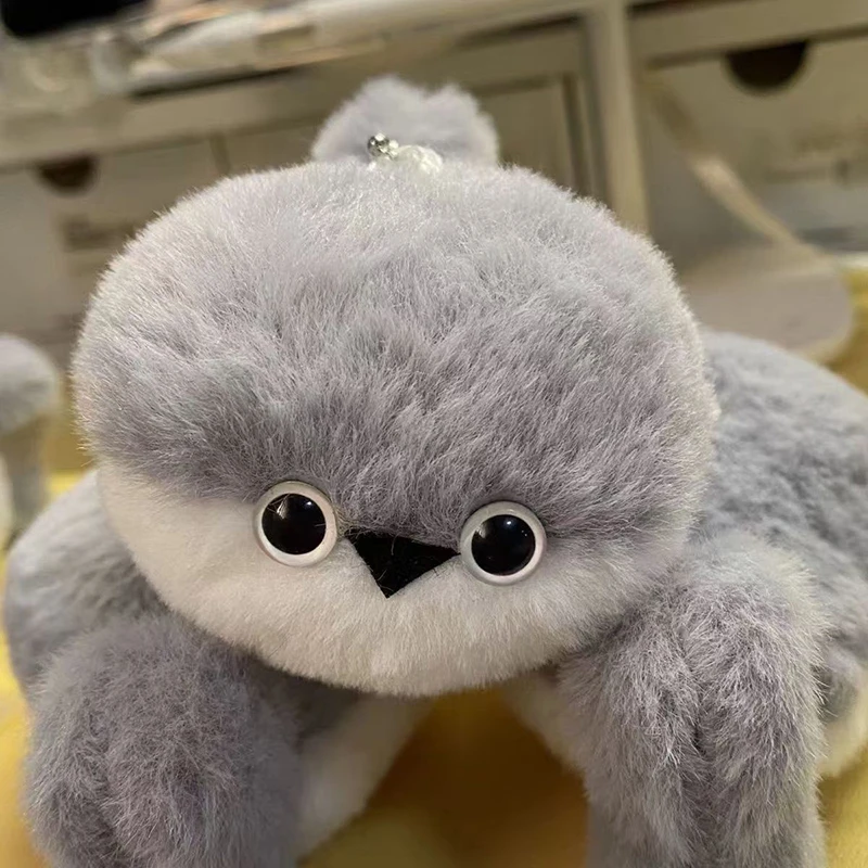 Cartoon Cute Squeaking Sakaban Fish Plush Keychain Soft Stuffed Flat Fish Voice Pendant Bag Decoration Car Key Ring Girls Gift