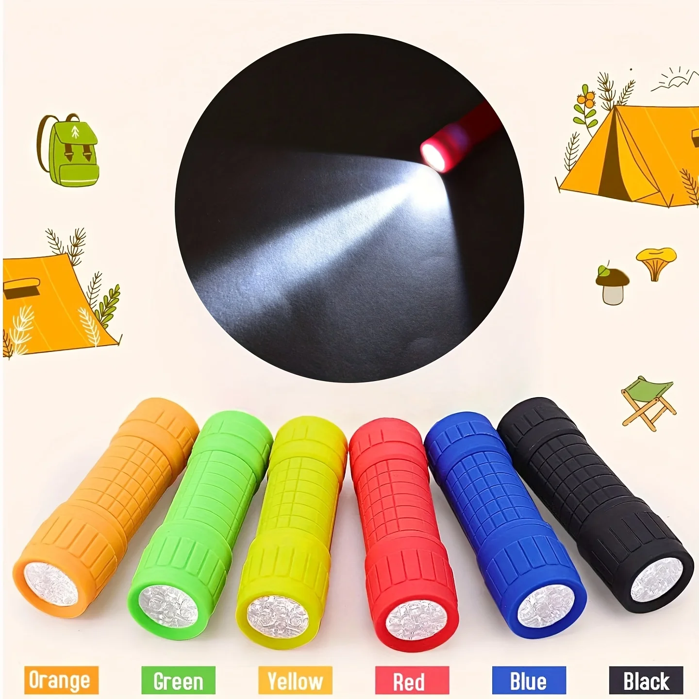 Mini Portable Flashlight 9XPE LED Lamp Beads Strong Lighting Using 3*AAA Batteries Pocket Outdoor Emergency Torch Children Gifts