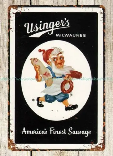 USINGERS Milwaukee Joker Americas Finest Sausage man metal tin sign wall  living