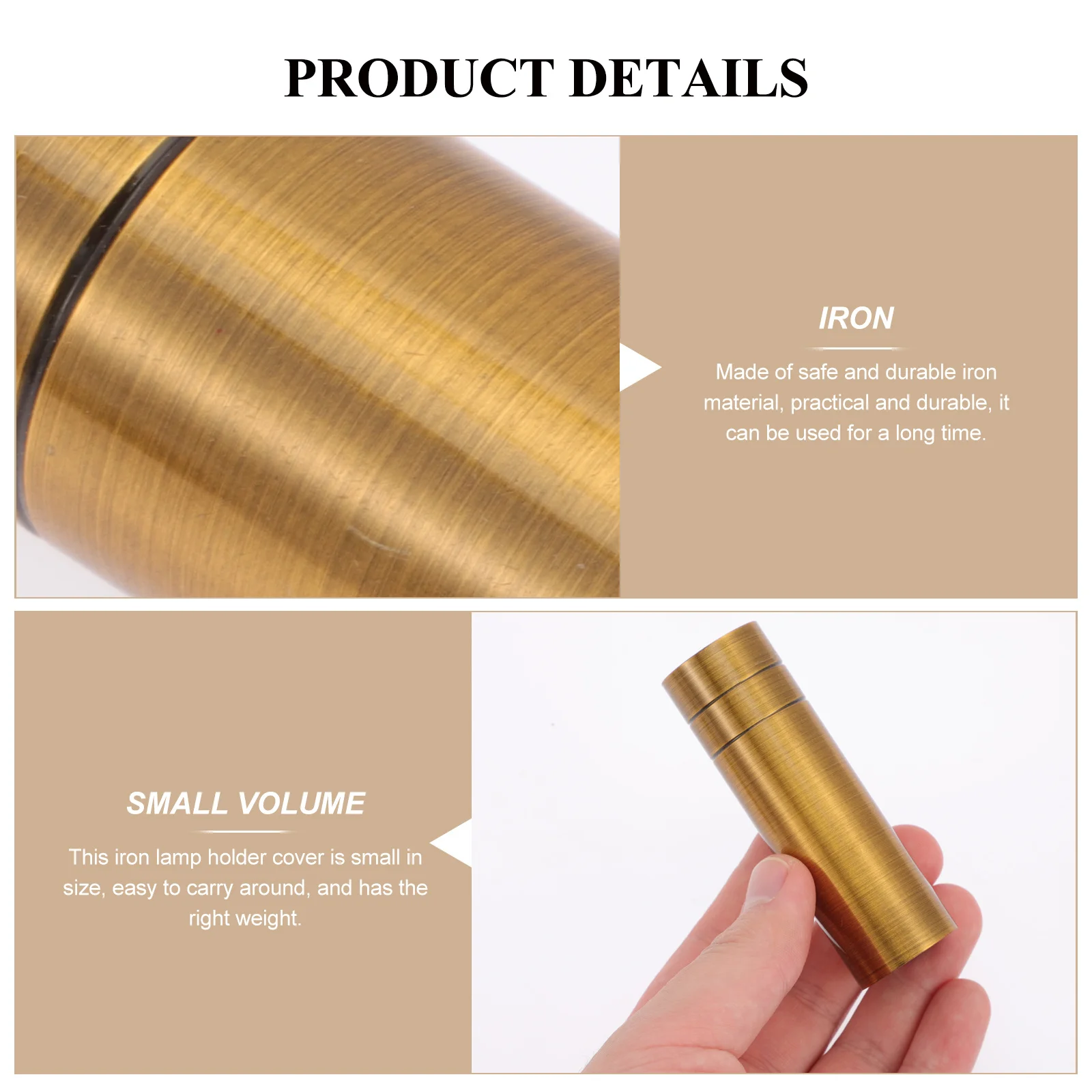 

2pcs Lamp Base Sleeve Iron Chandelier Cover Golden Sleeves For Light Fixtures Chandelier Base Socket Bulb Holder Tube