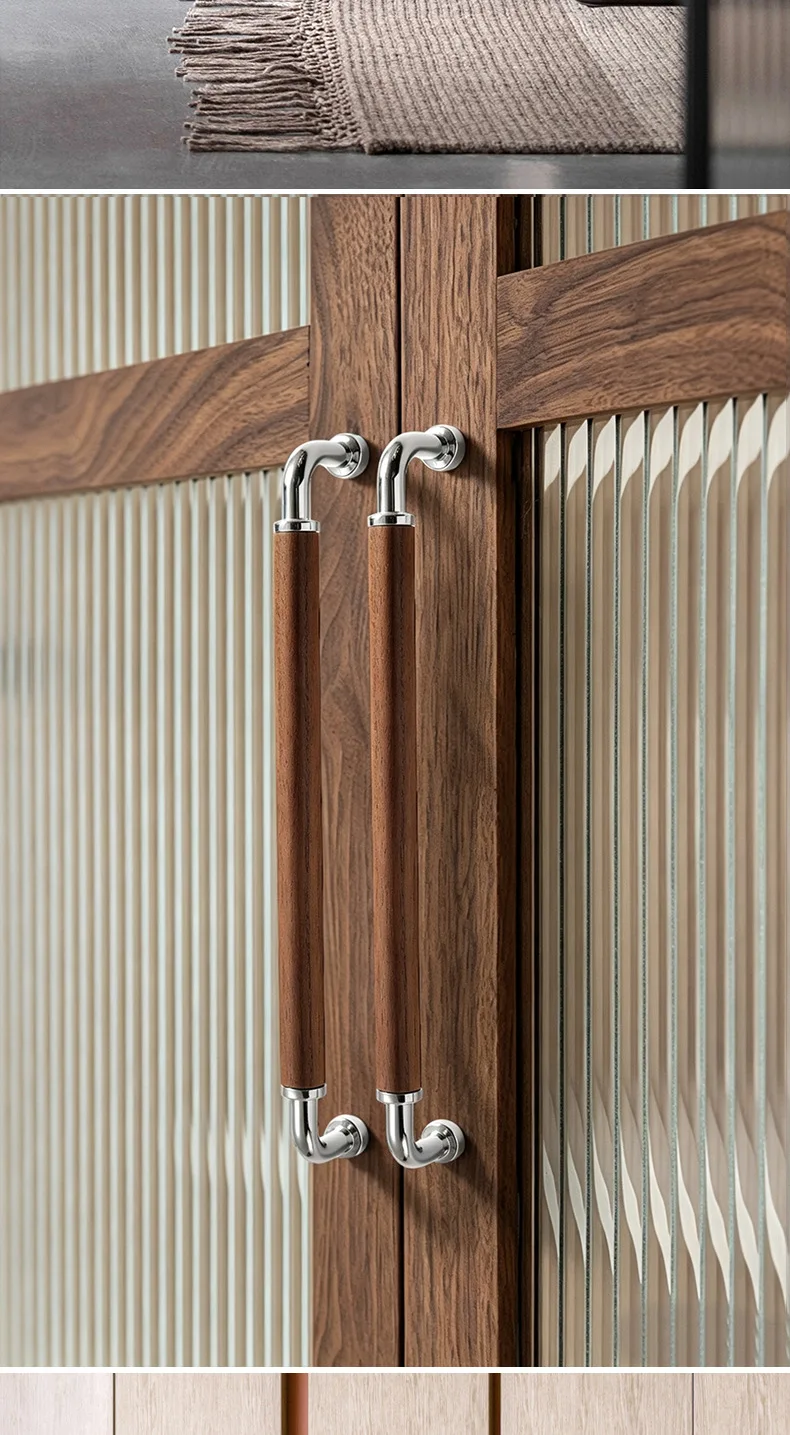 YUTOKO Vintage-Schrankgriffe aus Walnussholz, antike bronzefarbene schwarze Zinklegierung, Küchenschrank-Türgriffe, Möbelknöpfe – Detail 6