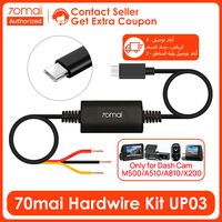 70mai Hardwire Kit UP03 24H Parking Surveillance Cable ONLY for Dash Cam M500/Omni X200/A810/A510 Type-C Cable Monitor Cable