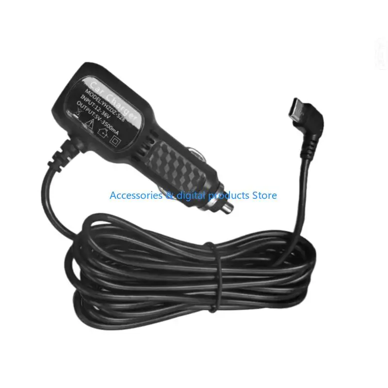 77JD Vehicle Chargers with 3.5m Cable Fast Speed Charging Technology Dashcam Device Charging Cable 12-24V