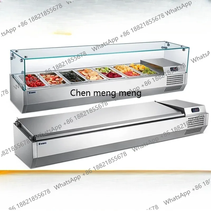 Commercial fresh-keeping cabinet Desktop salad cabinet Glass pizza spreader Dessert refrigerated display cabinet