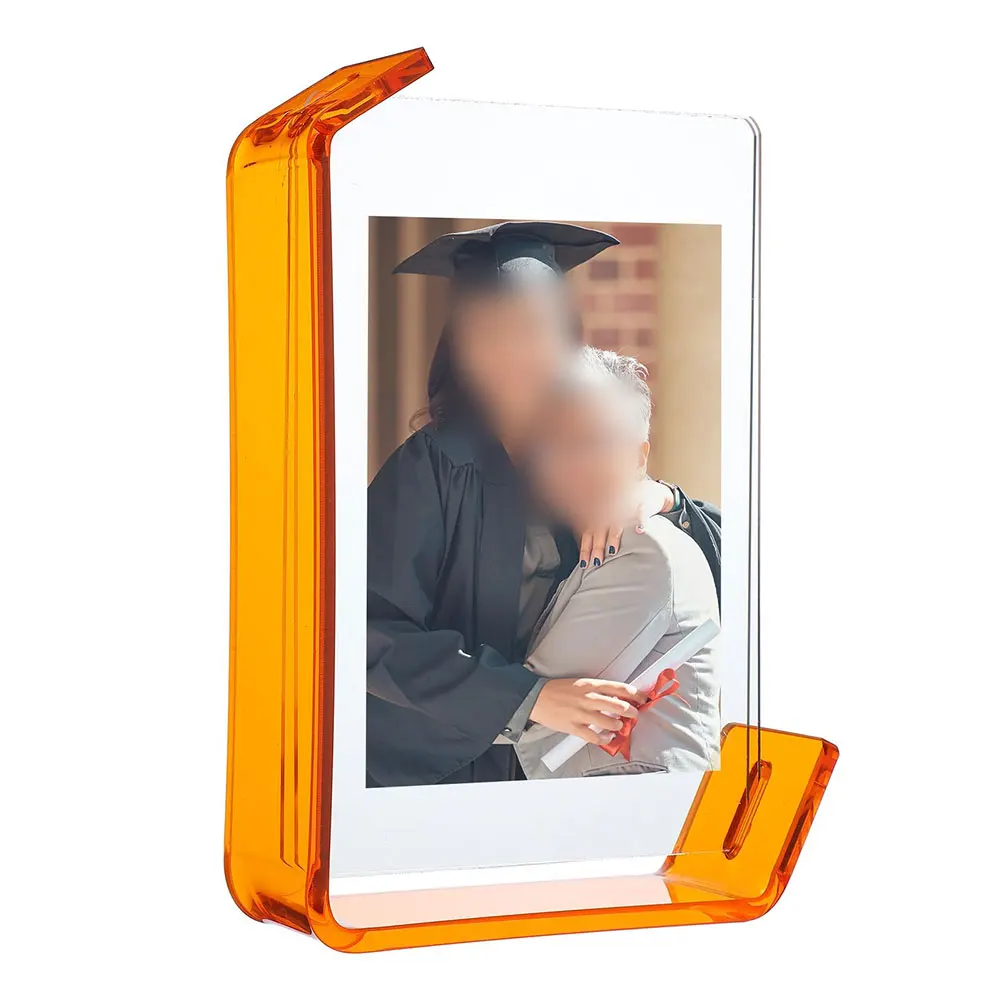 

Tabletop Stands Acrylic Photo Frame For Home Decor Multicolor L Shaped Design Double Orientation Vertical And Horizontal