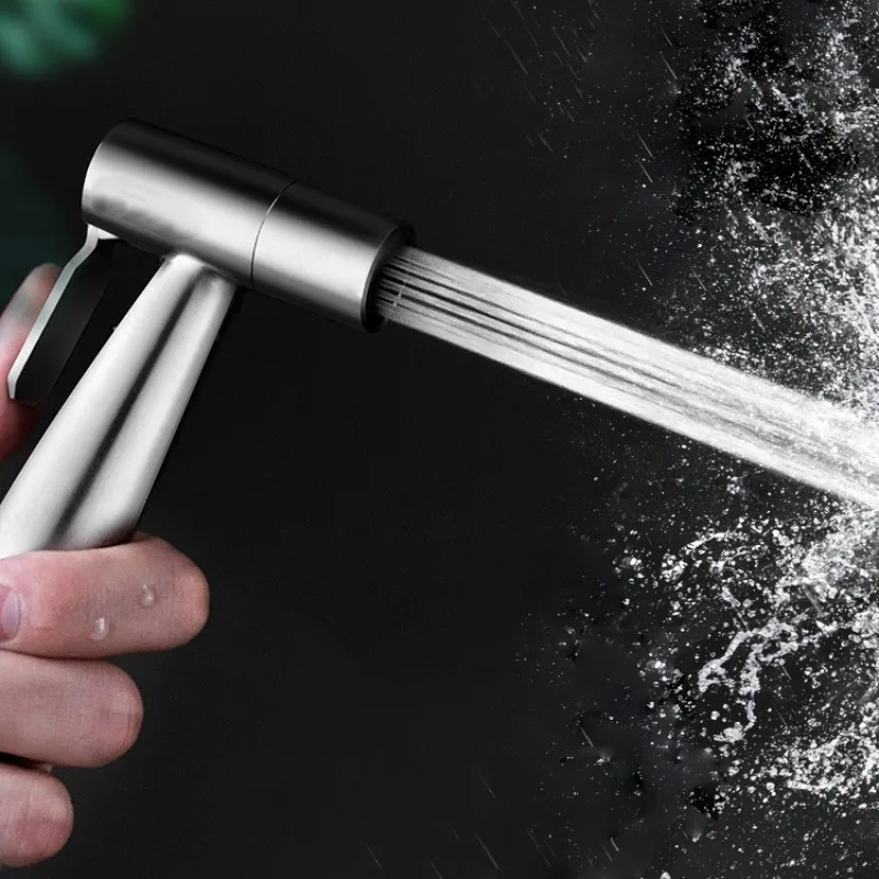 Sprayer Gun Stainless Steel Hand Bidet Faucet Spray Gun Handheld Toilet Bidet Faucet Steel Sprayers Brushed Water Shower Head
