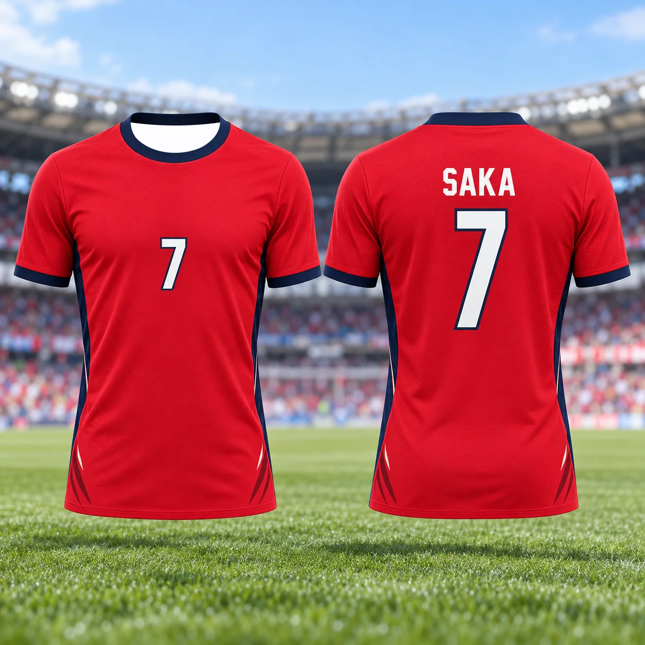 26/27 Men Women Bukayo Saka 7 Football Jersey England Fan Shirt Short Sleeve Crew Neck Printed Polyester Soccer Top Casual Wear