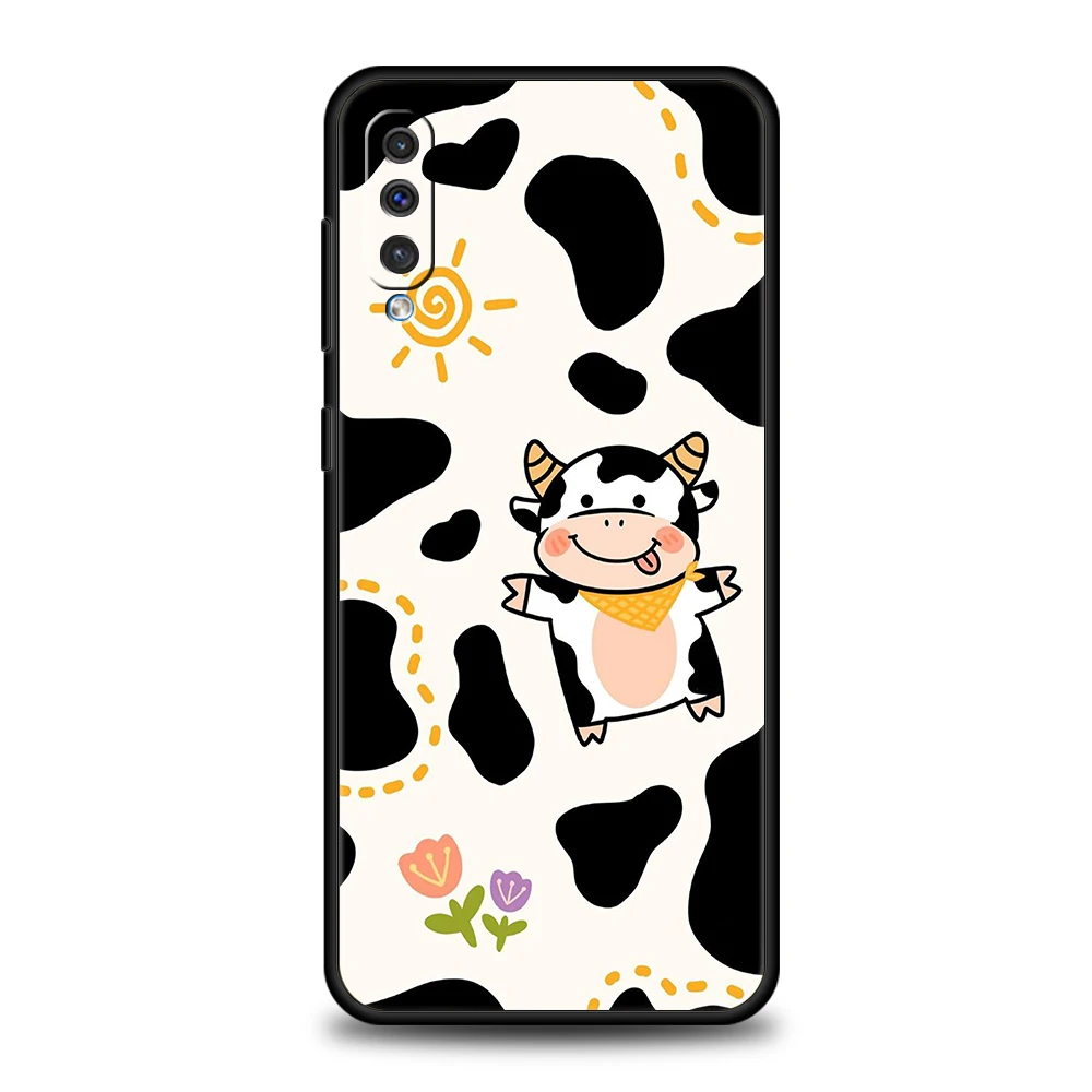 Cute Milk Cow Phone Case for Samsung Galaxy A24 A13 A53 A73 A33 A22 A12 5G A02 A03 A70 A50 A10 A20 A30 Silicone Cover Shell Bags