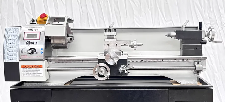 WM210V Precision Mini Metal Lathe 900W Brushless Motor Bench Lathe 38mm Spindle Bore Automatic Transmission Manual Lathe