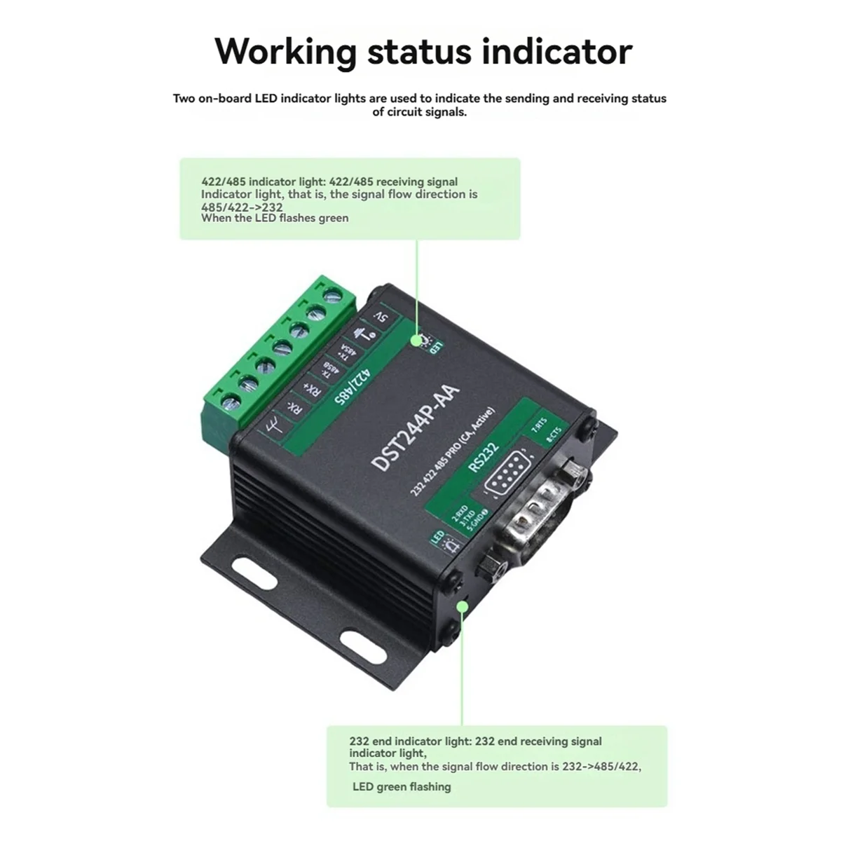 DT77 RS232 422/485 PRO Industrial Grade Isolation Signal Conversion Serial Port Module Converter with Metal Shell DST24P-AA