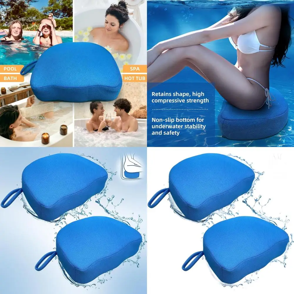 

Quick-Drying Portable Hot Tub Seat Cushions, Weighted for Quick Sinking, Ideal for Adult Use in Hot Tubs and Pools (2 Pack Blue)