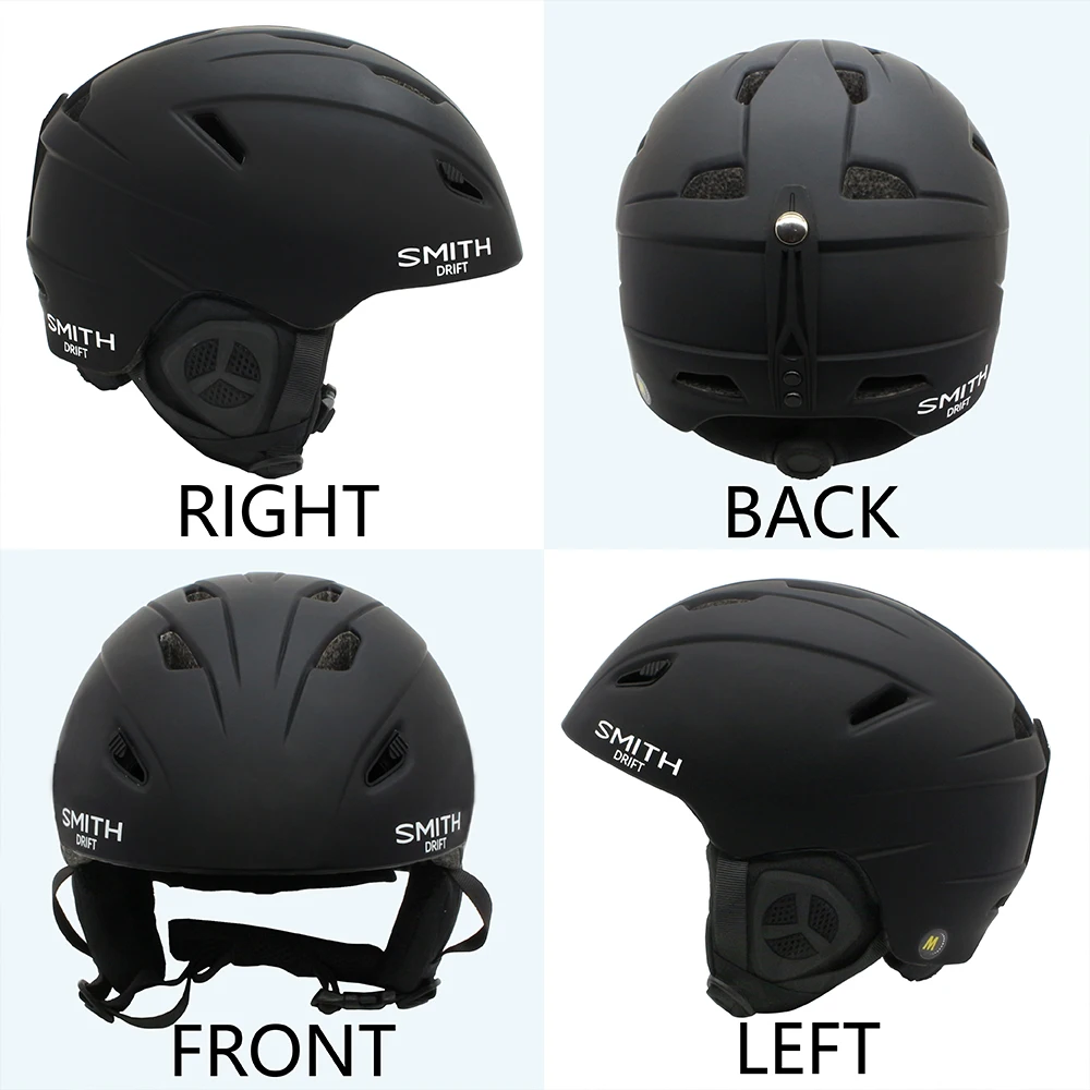 SMITH DRIFT Casco de esquí con seguridad Casco de Snowboard moldeado integralmente Motocicleta Esquí Nieve Marido Hombres Mujeres Niños Niños