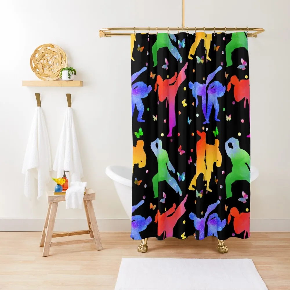 

Taekwondo Color Art Shower Curtain Bathroom Shower For Bathroom Cute Shower Curtain