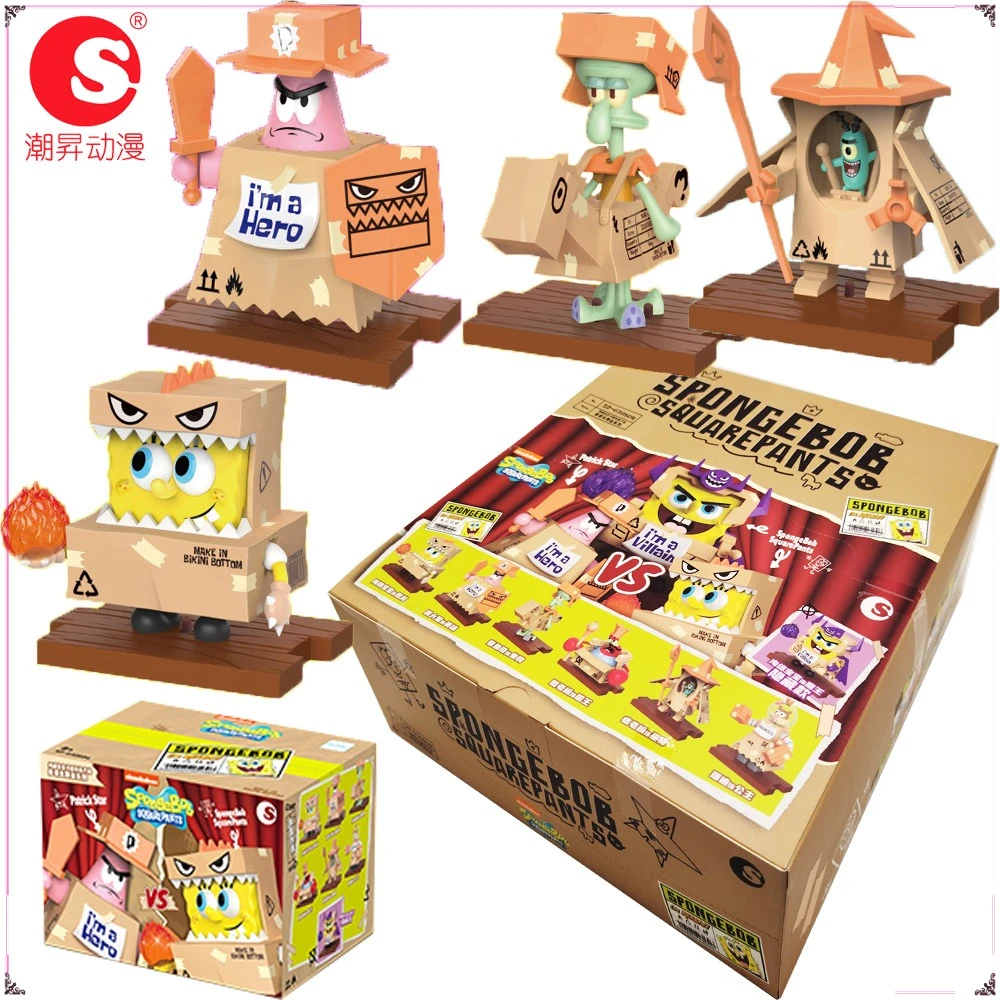 

Genuine SpongeBob SquarePants Brave Stage Series Blind Box Cartoon Anime Characters Collection Model Toys Kids Exquisite Gifts