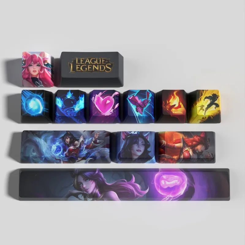 League of Legends anime game periphery keycap 12 key set LOL Yasuo Gwen KaiSa skill OEM high PBT sublimation keycap keyboard