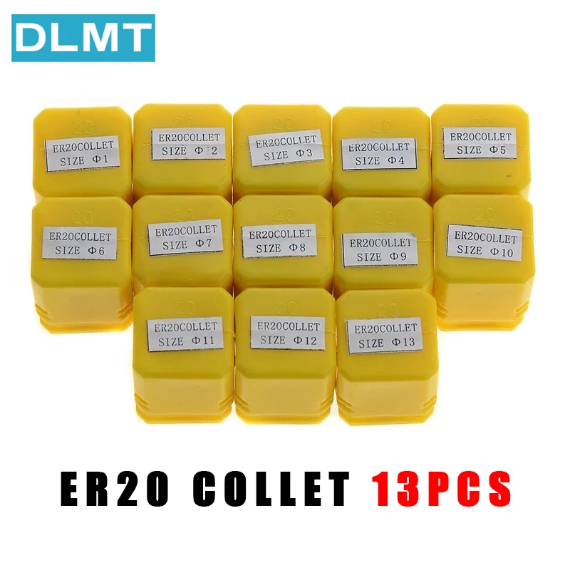 1pc Handle MT2 ER20 MTB2 ER20A M6 Morse#2 Taper Holder Collet Chuck+13pcs Spring Collet 1/2/3/4/5/6/7/8/9/10/11/12/13MM