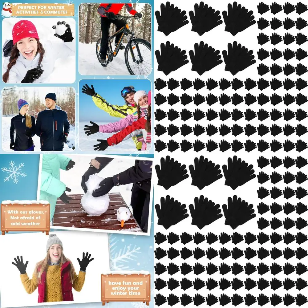 

Объемные 150 упаковок зимних вязаных перчаток — теплые, унисекс, идеально подходящие для бездомных и рождественских подарков