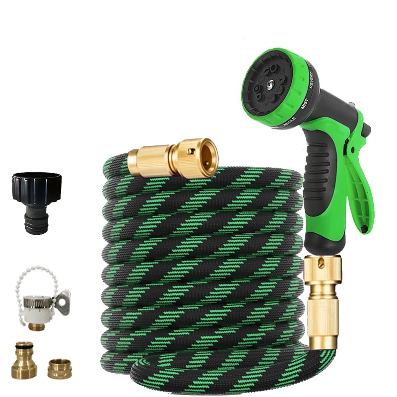 Garden Watering Hose 3 Times Expandable Rubber Hose High Pressure Flexible Car Wash Watering Garden Irrigation Magic Hose Pipe