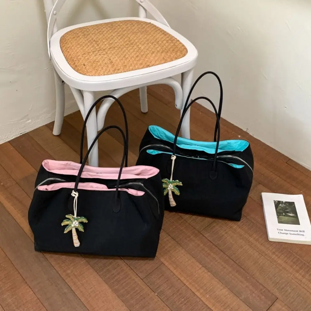 New Casual Tote Bag Trendy Large Capacity Shoulder Bag Waterproof Nylon Handbag