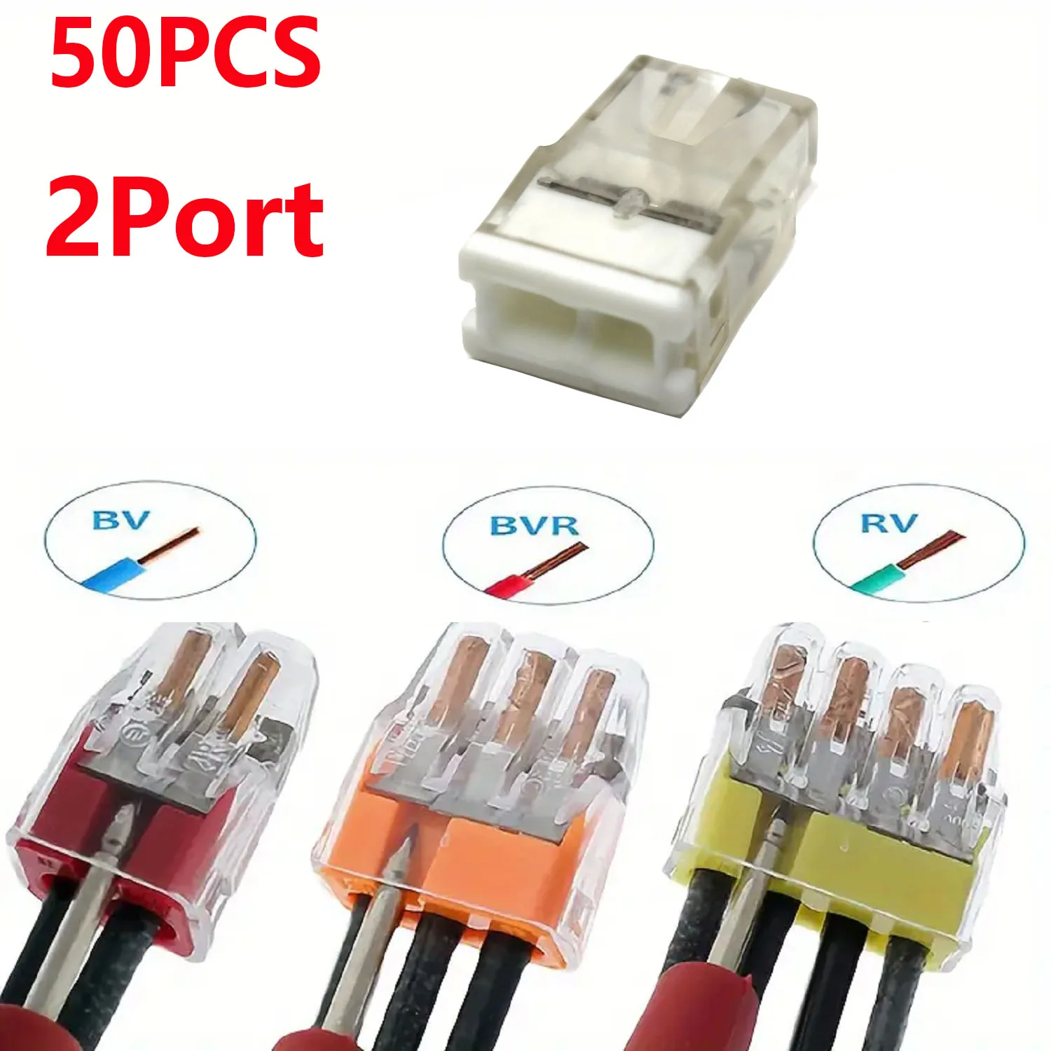 50 Stück Mini-Schnellverbinder 2/3/4/5 Anschlüsse Klemmenblock Robuster Edelstahl Einfache Elektrische Schnell-Steckverbinder