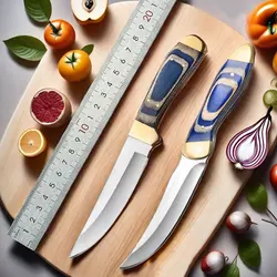 1 pc 7.68 inch Fruit slicing knife Grill Cooking Home Fruit cutting knife Blue color wood handle