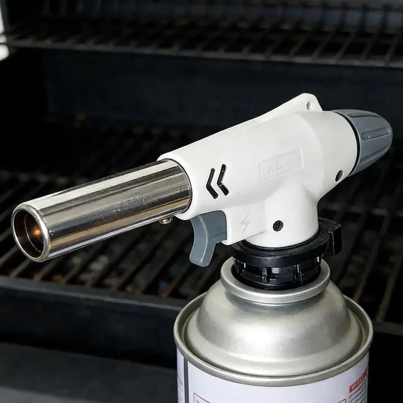 Portable Refillable Butane Gas Torch Adjustable High Heat Safe Ignition Ideal Gift for Baking Soldering Camping Lovers