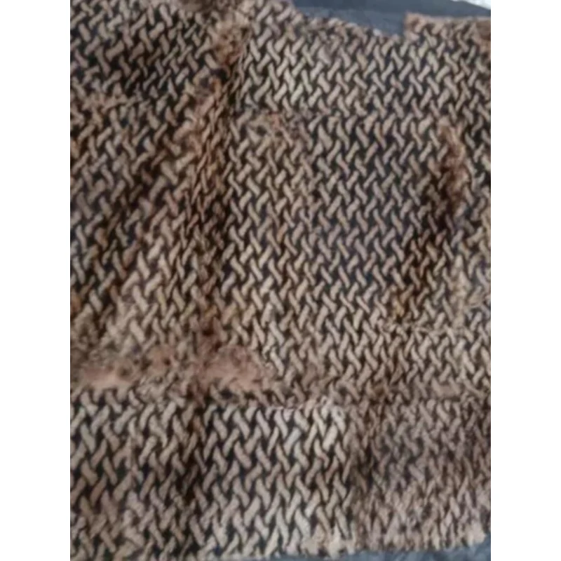 Beaver Fur Blanket Leather, Patchwork Rug Fur and Leather Integrated Clothing Fabrics Handmade Diy Sofa Cushions