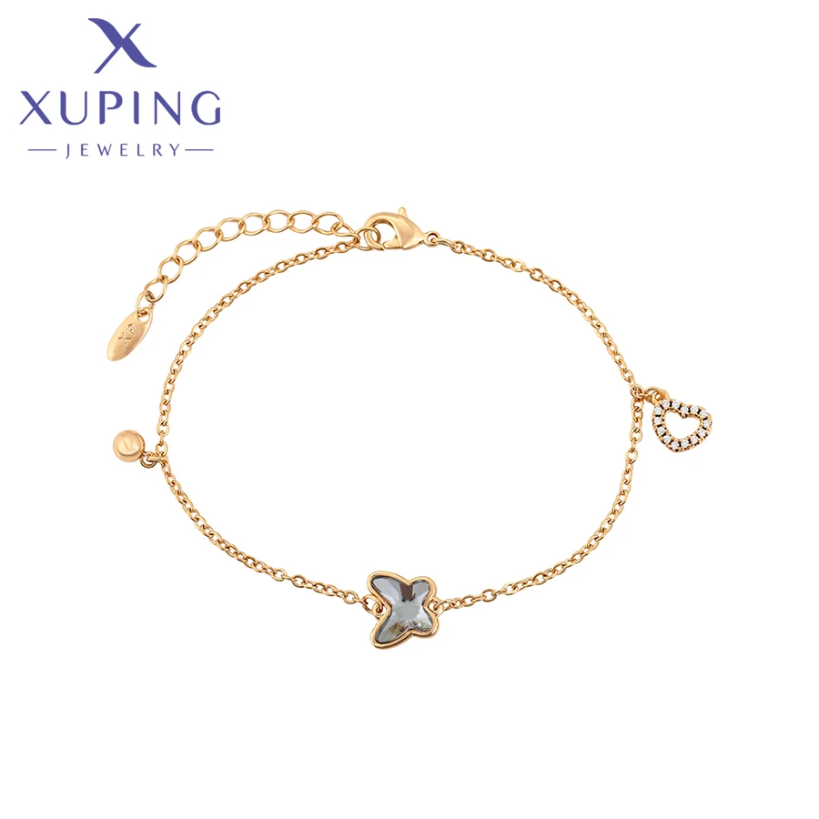 Xuping Fashion Jewelry New Arrival Square Butterfly Shaped  Gold Color Bracelet for Women A00857747