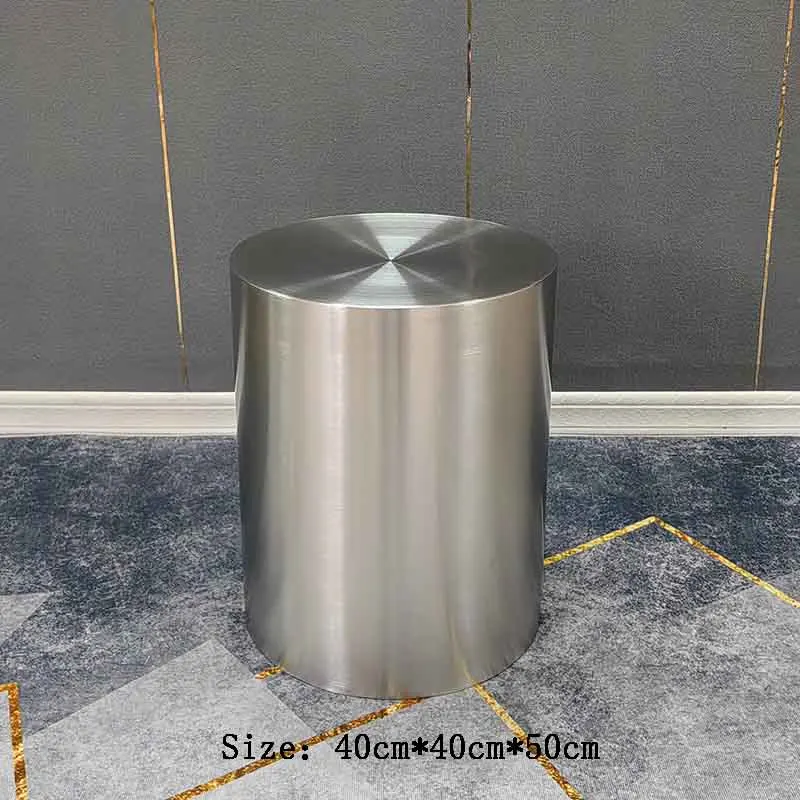 k*-Stainless Steel Coffee Table, Brushed Tea Table, Round Storage Desk, Nordic Furniture,Storage Rack,Luxury Side Table, Customi
