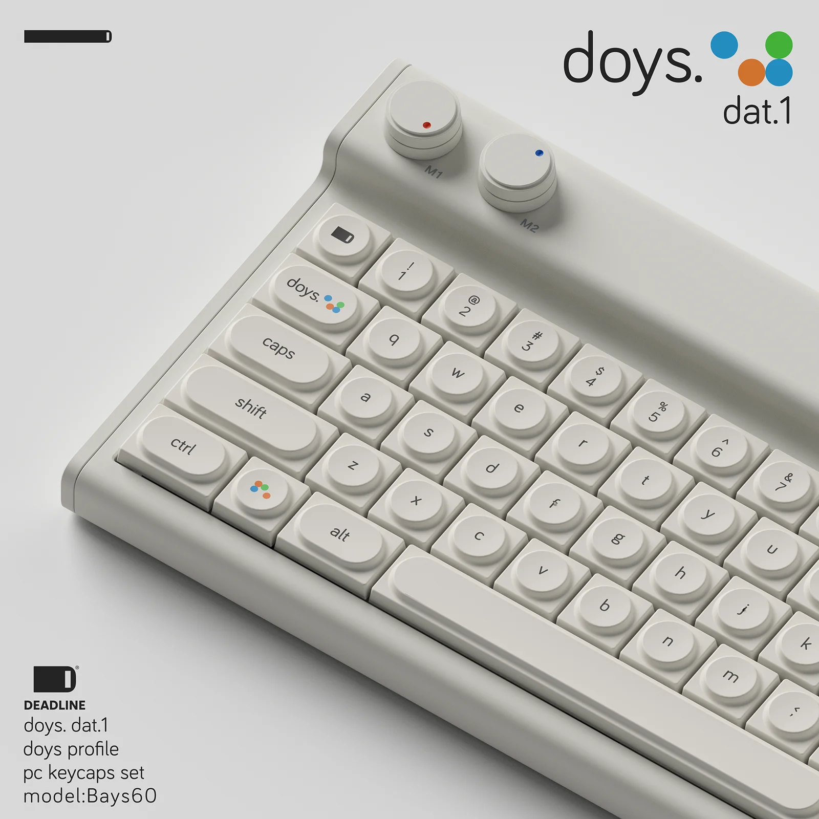 DEADLINE Doys Dat.1 Keycap Set 131/25 Keys PC Pad Printing Minimalist Style Keycaps for MX Cross Switch Mechanical Keyboard Gift