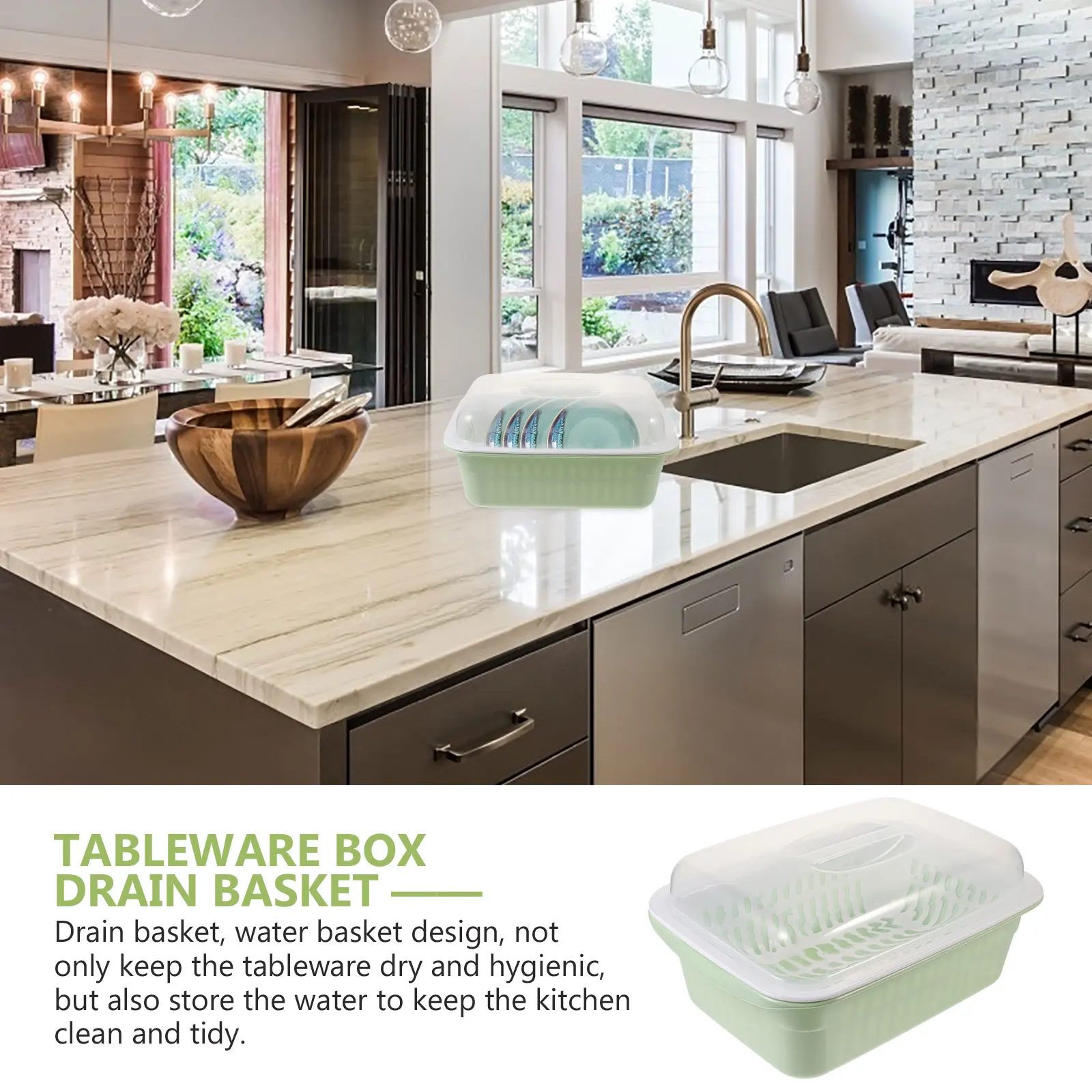 

Dish Drying Rack Kitchen Drain Basket PP Material Green Eco-friendly Storage Case Tableware Box Baby Bottle Holder