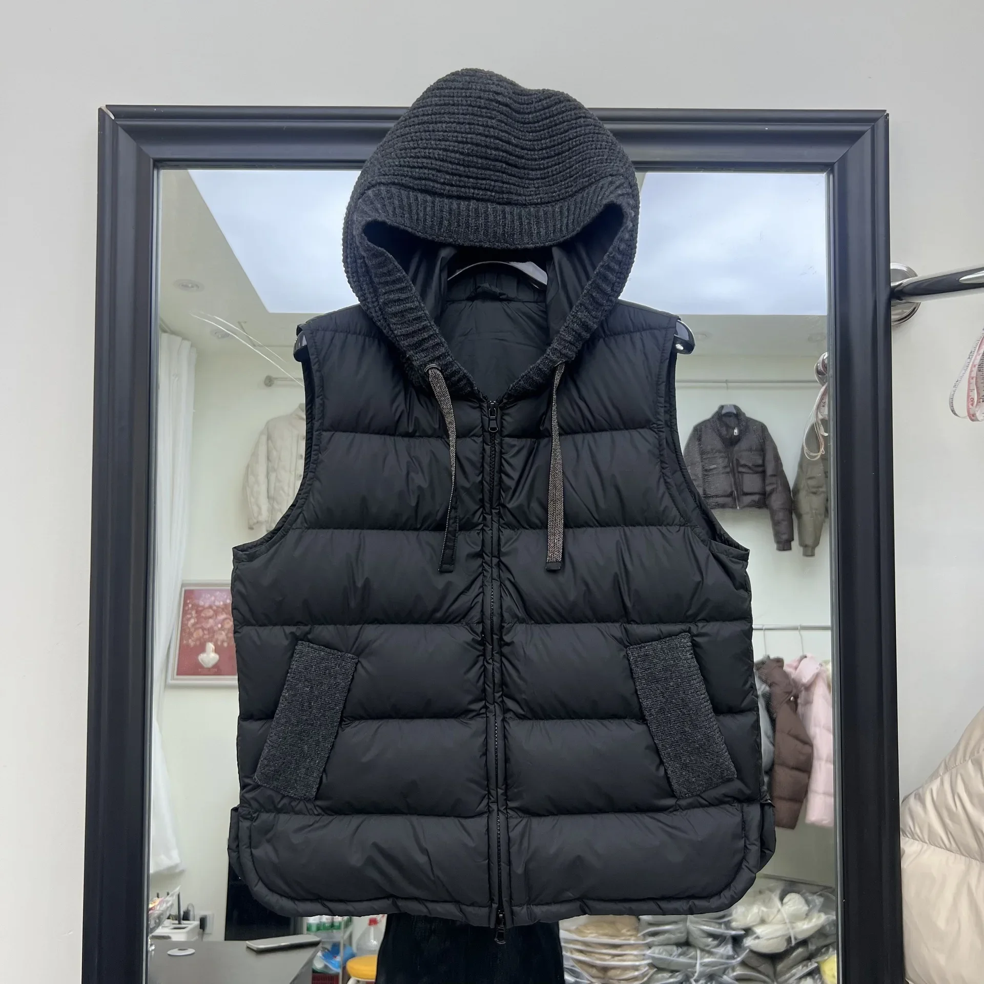 

Зимняя модная женская майка для пригородных поездок, вязаная майка с капюшоном