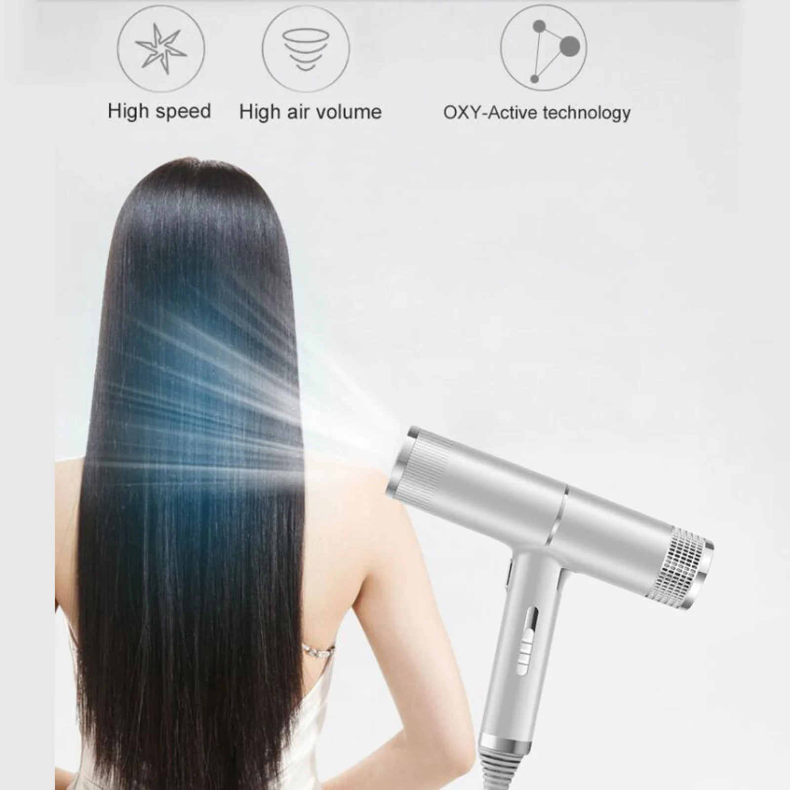 

Ионный фен 1800 Вт Профессиональный фен с диффузором низкого излучения и расческой для вьющихся волос в салоне и дома