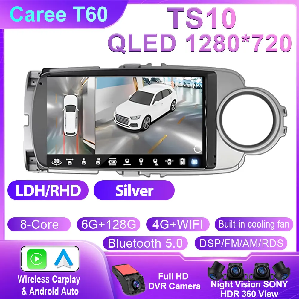 Android 15 Carplay Autoradio Voor Toyota Yaris 2012 2013 2014 2015 2016 2017 LHD RHD Navigatie GPS Multimedia speler Stereo WIFI
