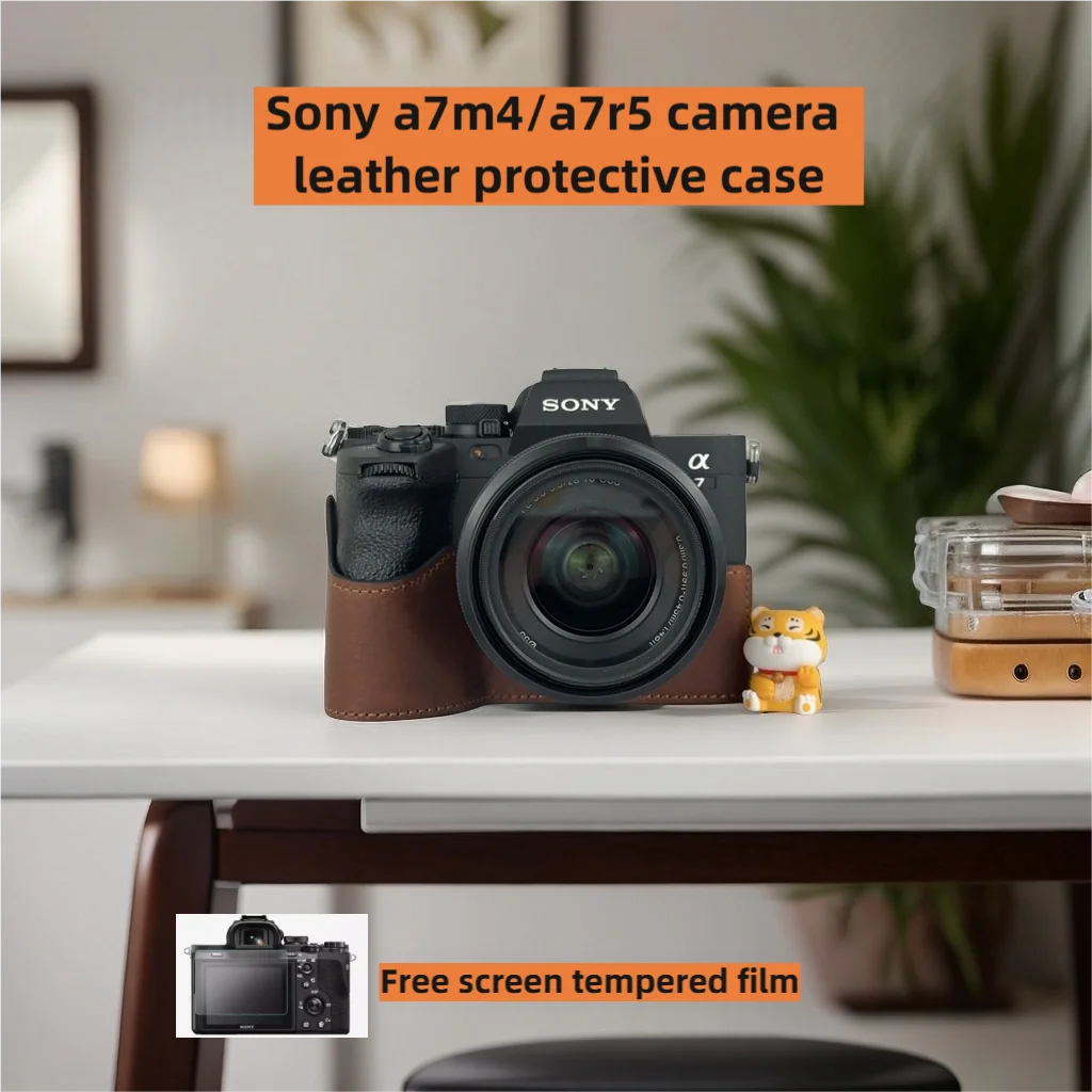 Handmade Genuine Leather Camera Case for Sony A7M4 Camera Bag A7R5 Protective Case A7S3 A1 Camera Cover Base