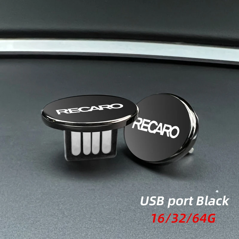 Mini Car U Disk Pendrive Type-C/USB Flash Drive For RECARO 16GB 32GB 64GB Waterproof Savable Music Video Vehicles Accessories