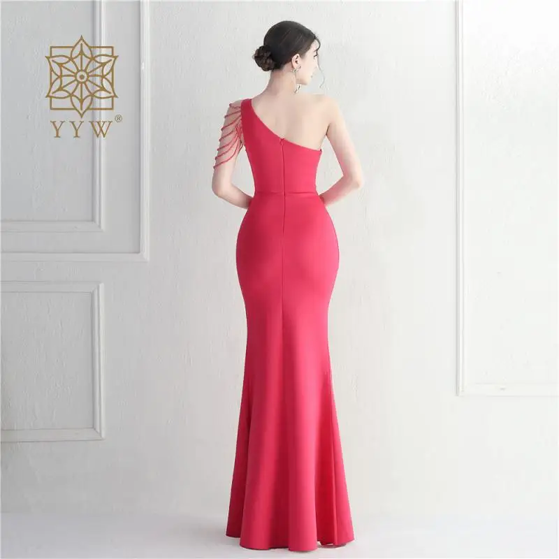 Schulter freie Mode Frauen Abendkleid Hochzeit Braut heilig sexy Ballkleid Damen dünne Cocktail Vestidos formelle Luxus kleid