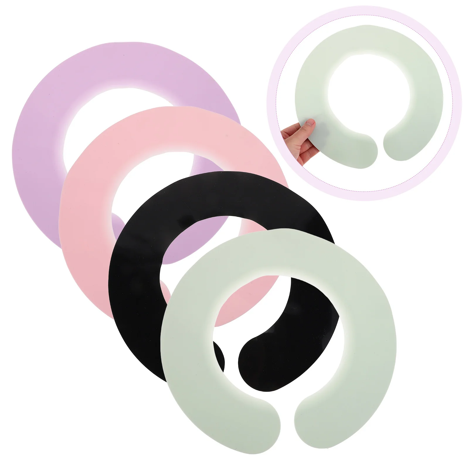 

4 шт., силиконовая накидка на шею, защитный воротник, водостойкий многоразовый щиток для окрашивания волос для парикмахеров, салонные инструменты, парикмахерские инструменты