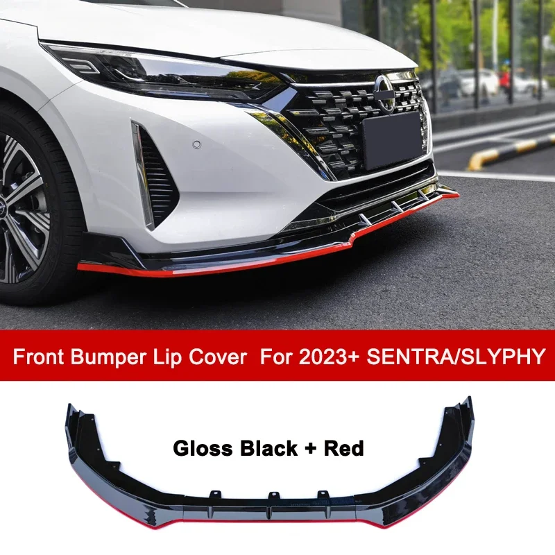 PP Material Front Lip Bumper Cover Bar Protector Guard For 2024+ Nissan 15th Sentra/Sylphy 3PCS