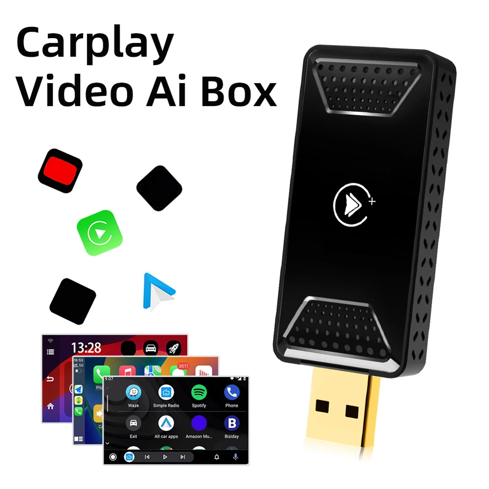 Wireless Carplay Android Auto Adapter Android 12 Wired To Wireless Carplay Dongle Plug & Play for OEM Wired CarPlay Cars