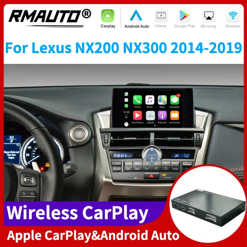 

RMAUTO беспроводной Apple CarPlay для Lexus NX NX200 NX300 2014-2019 Android Авто Mirror Link AirPlay с поддержкой обратного изображения, воспроизведения автомобиля