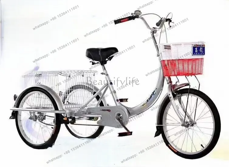 Hot 20 inch elderly people walking pedal tricycle adult bicycle light leisure shopping