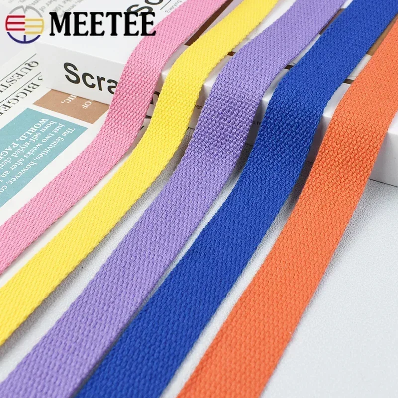 4Meter Meetee 20-50mm Cotton Webbing for Crochet Bags Decorative Ribbons Band Bias Handbag Strap Tape Garment Sewing Accessories