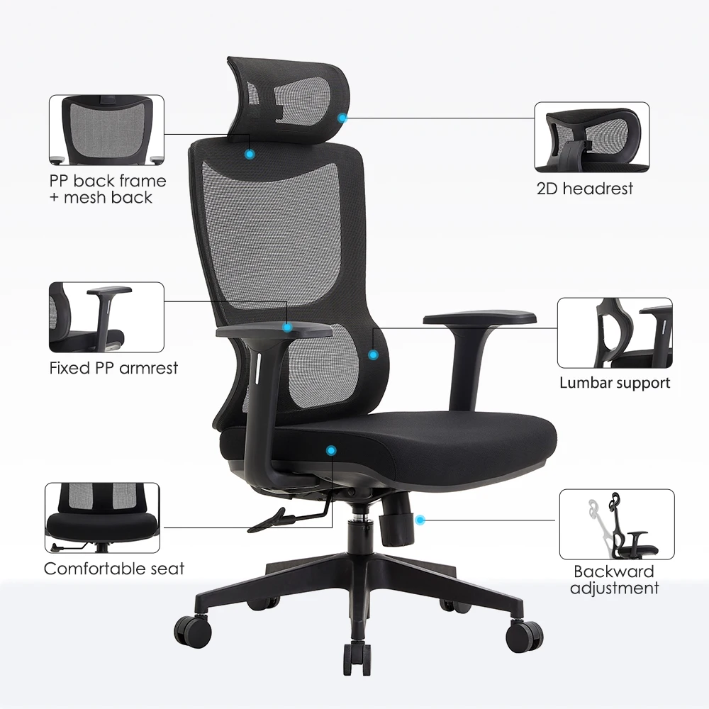 Direct Sale Cheap Heavy Duty Mesh Ergonomic Office Chair Comfortable Desk Computer Manager Chair for Office Silla De Oficina