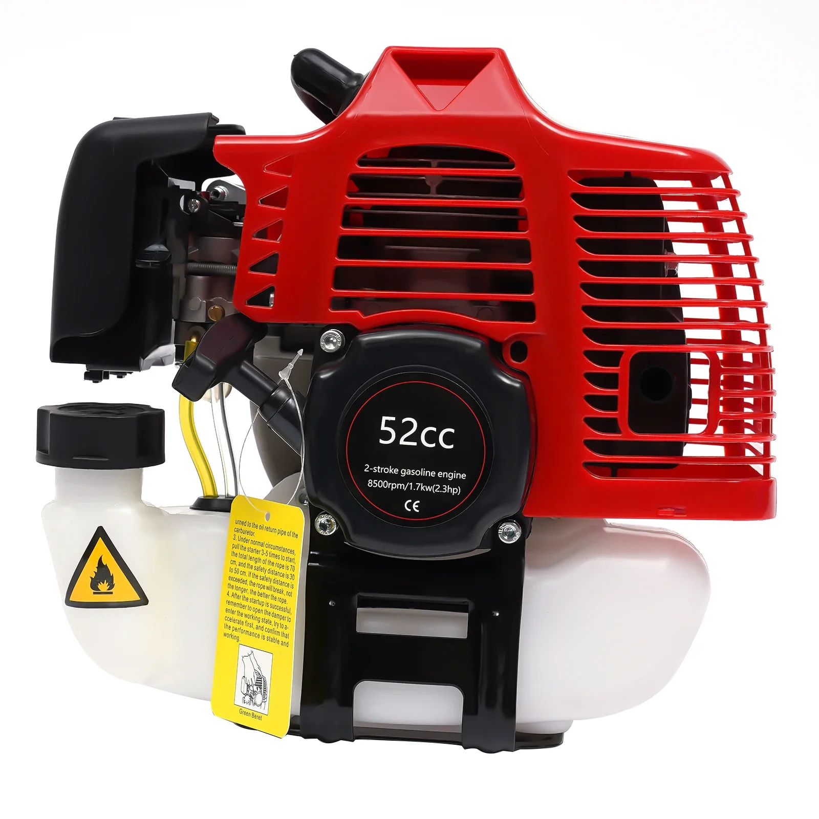 Spazzatrice a gas a 2 tempi da 2,3 HP 52 cc, scopa a spazzola a benzina portatile, per strumento di pulizia stradale del patio del prato del giardino del vialetto