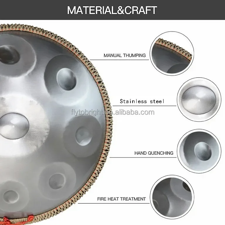22 дюймовый стальной ручной барабан 12 / 10 /9 notes ручной инструмент для начинающих с ручной вертикальной и подставкой