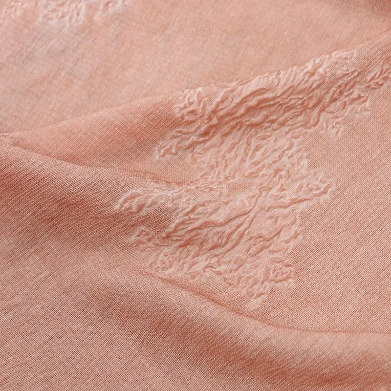 

Dirty pink full-silk embossed crepe real silk jacquard fabric a new national trend flat-cut cheongsam clothing