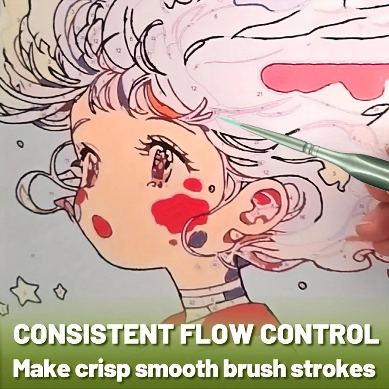 فرش رسم صناعية مصغرة بمقابض مثلثة، لوازم فنية مع تفاصيل فائقة الدقة للأكريليك،